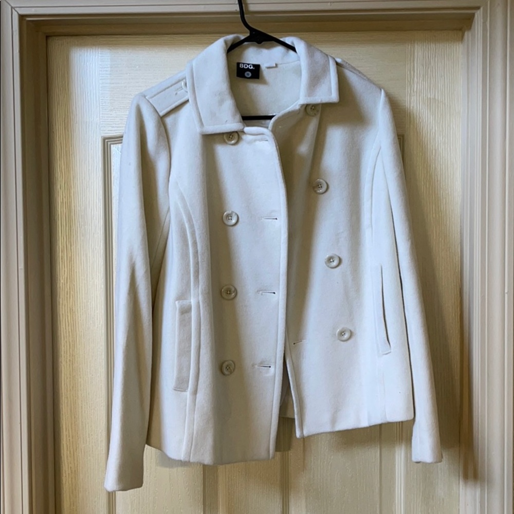 BDG white pea coat